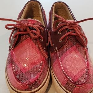 Sperry Topsiders fleece lined with sequins!